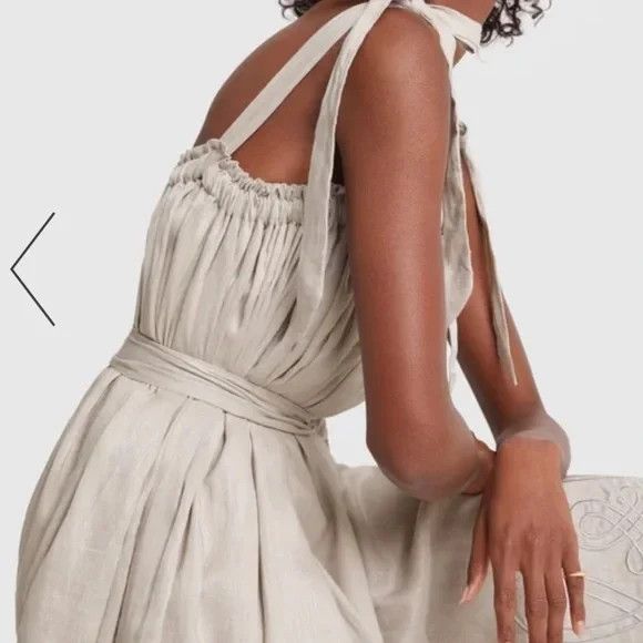 Innika Choo Linen Dress/Skirt In Light Beige — image 3 of 8